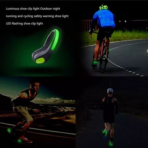 Protocol LED Shoe Heel Clips Jogging Flashing Night Cycling Safety - Picture 7 of 11